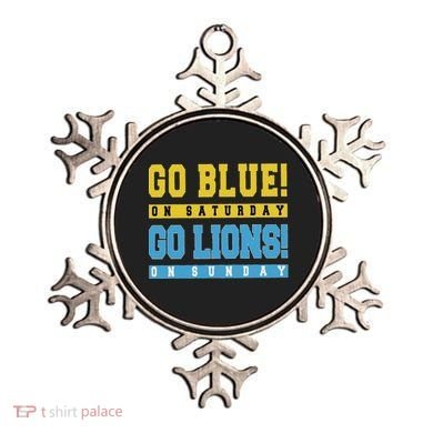 Go Blue On Saturday Go Lion On Sunday Ornament