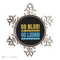 Go Blue On Saturday Go Lion On Sunday Ornament thumb 0