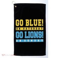 Go Blue On Saturday Go Lion On Sunday Golf Towel thumb 0