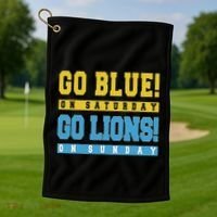 Go Blue On Saturday Go Lion On Sunday Golf Towel thumb 1