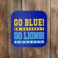 Go Blue On Saturday Go Lion On Sunday Coaster thumb 0