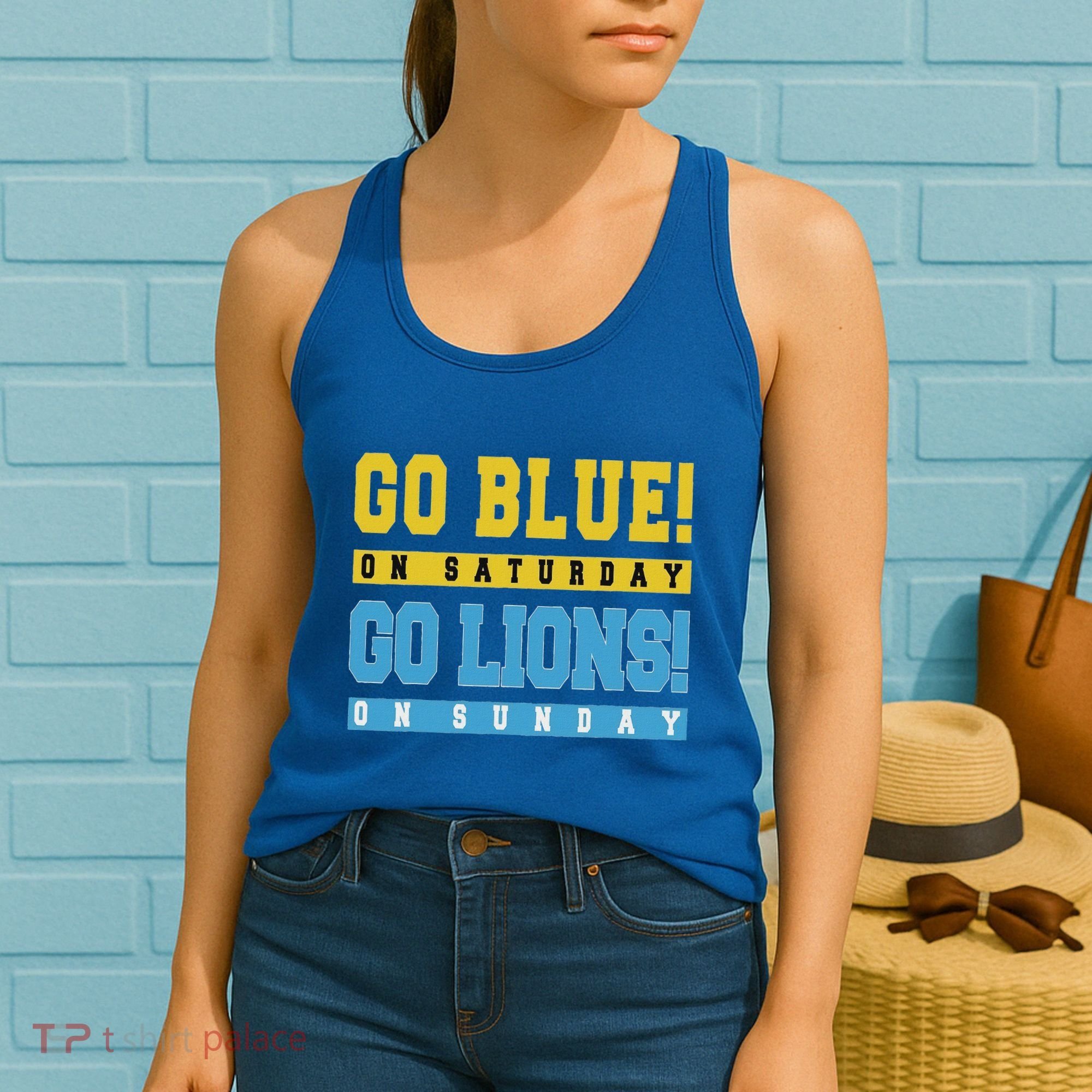 Go Blue On Saturday Go Lion On Sunday Women's Tank Top