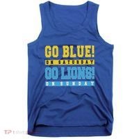 Go Blue On Saturday Go Lion On Sunday Tank Top thumb 0