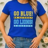 Go Blue On Saturday Go Lion On Sunday Women's T-Shirt thumb 2