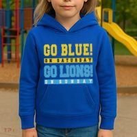Go Blue On Saturday Go Lion On Sunday Kids Hoodie thumb 3