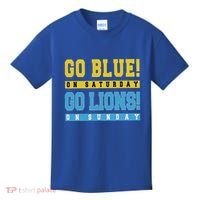 Go Blue On Saturday Go Lion On Sunday Kids T-Shirt thumb 0