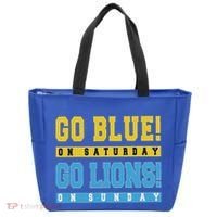 Go Blue On Saturday Go Lion On Sunday Tote Bag thumb 0