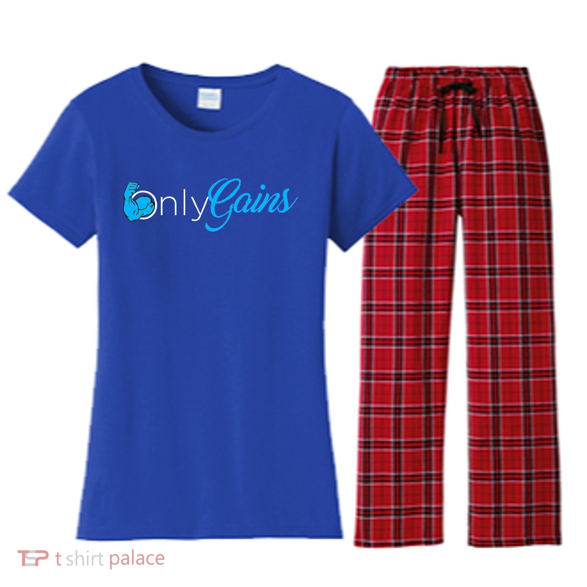 Gym Bodybuilder Only Gainz Only Gains Women's Flannel Pajama Set