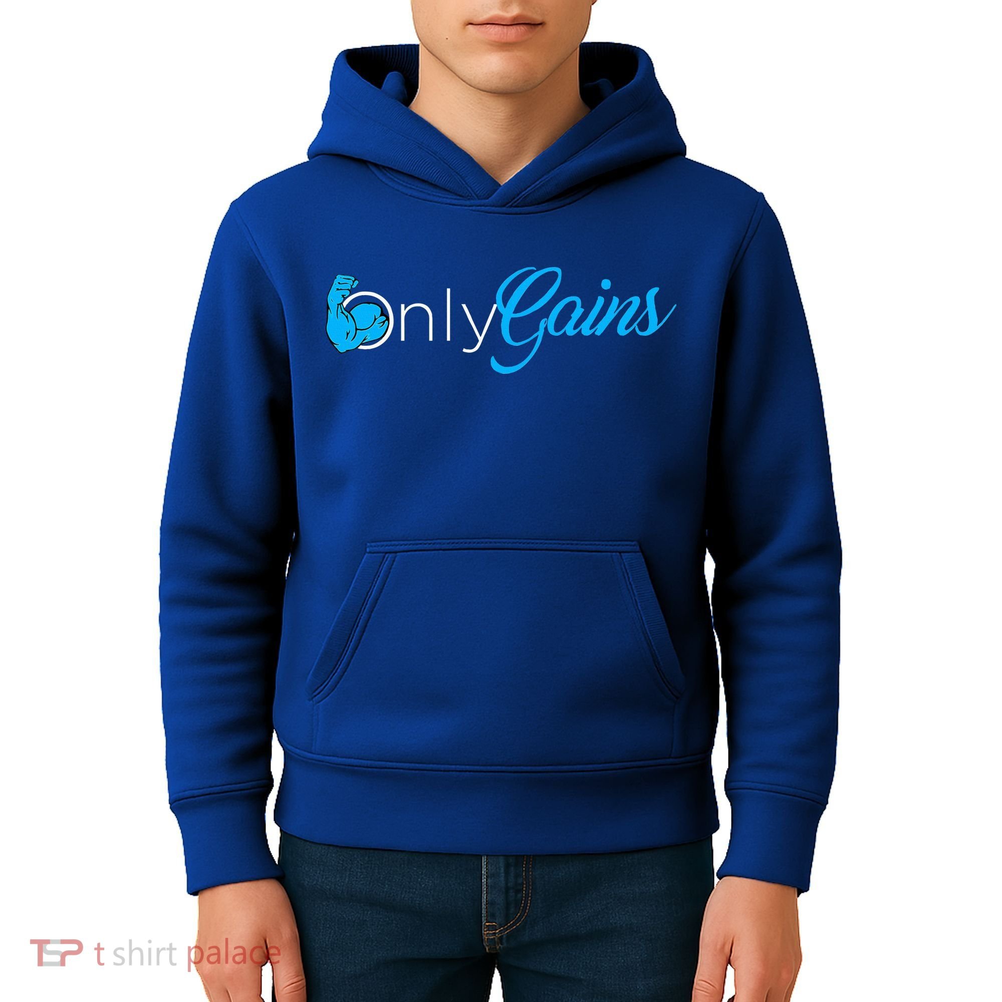 Gym Bodybuilder Only Gainz Only Gains Kids Hoodie
