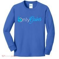Gym Bodybuilder Only Gainz Only Gains Kids Long Sleeve Shirt thumb 0