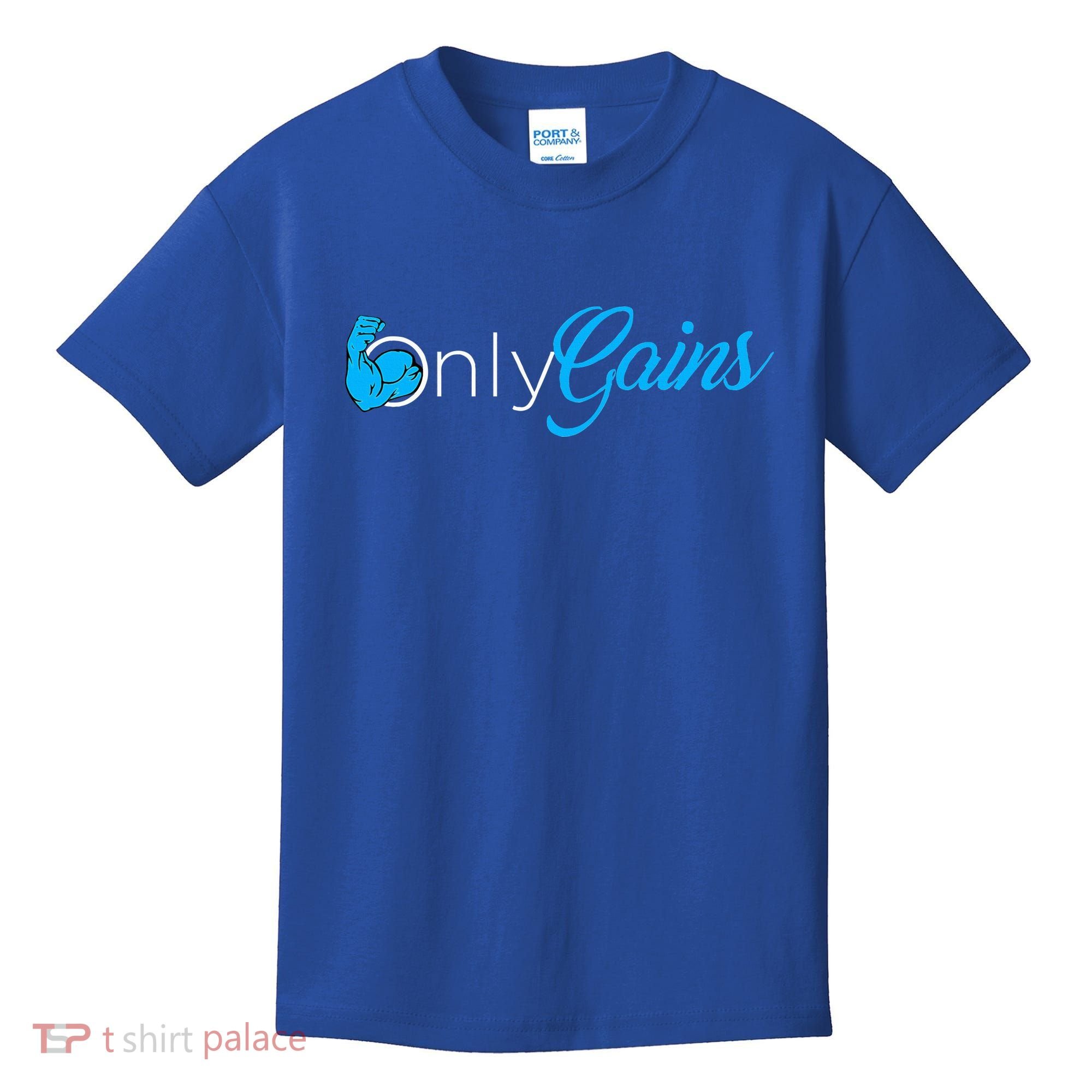Gym Bodybuilder Only Gainz Only Gains Kids T-Shirt