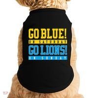 Go Blue! On Saturday Go Lions! On Sunday Football Fan Doggie Tank thumb 0
