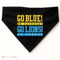 Go Blue! On Saturday Go Lions! On Sunday Football Fan USA-Made Doggie Bandana thumb 0