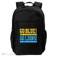 Go Blue! On Saturday Go Lions! On Sunday Football Fan Backpack thumb 0