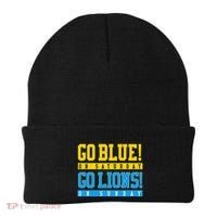 Go Blue! On Saturday Go Lions! On Sunday Football Fan Beanie thumb 0