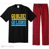 Go Blue! On Saturday Go Lions! On Sunday Football Fan Pajama Set thumb 0