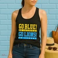 Go Blue! On Saturday Go Lions! On Sunday Football Fan Women's Tank Top thumb 2