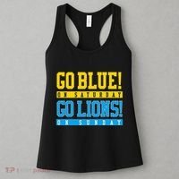 Go Blue! On Saturday Go Lions! On Sunday Football Fan Women's Tank Top thumb 3