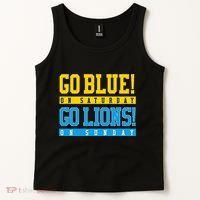 Go Blue! On Saturday Go Lions! On Sunday Football Fan Tank Top thumb 2