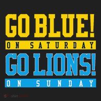 Go Blue! On Saturday Go Lions! On Sunday Football Fan Golf Towel thumb 3