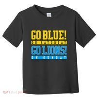 Go Blue! On Saturday Go Lions! On Sunday Football Fan Toddler T-Shirt thumb 0
