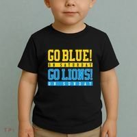 Go Blue! On Saturday Go Lions! On Sunday Football Fan Toddler T-Shirt thumb 2