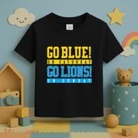 Go Blue! On Saturday Go Lions! On Sunday Football Fan Toddler T-Shirt thumb 3