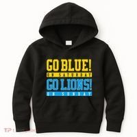 Go Blue! On Saturday Go Lions! On Sunday Football Fan Kids Hoodie thumb 0