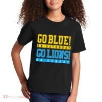 Go Blue! On Saturday Go Lions! On Sunday Football Fan Kids T-Shirt thumb 2