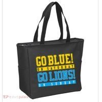 Go Blue! On Saturday Go Lions! On Sunday Football Fan Tote Bag thumb 2