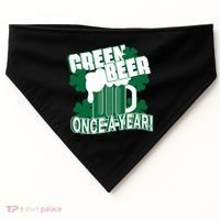 Green Beer Once A Year St Patrick's Day USA-Made Doggie Bandana thumb 0