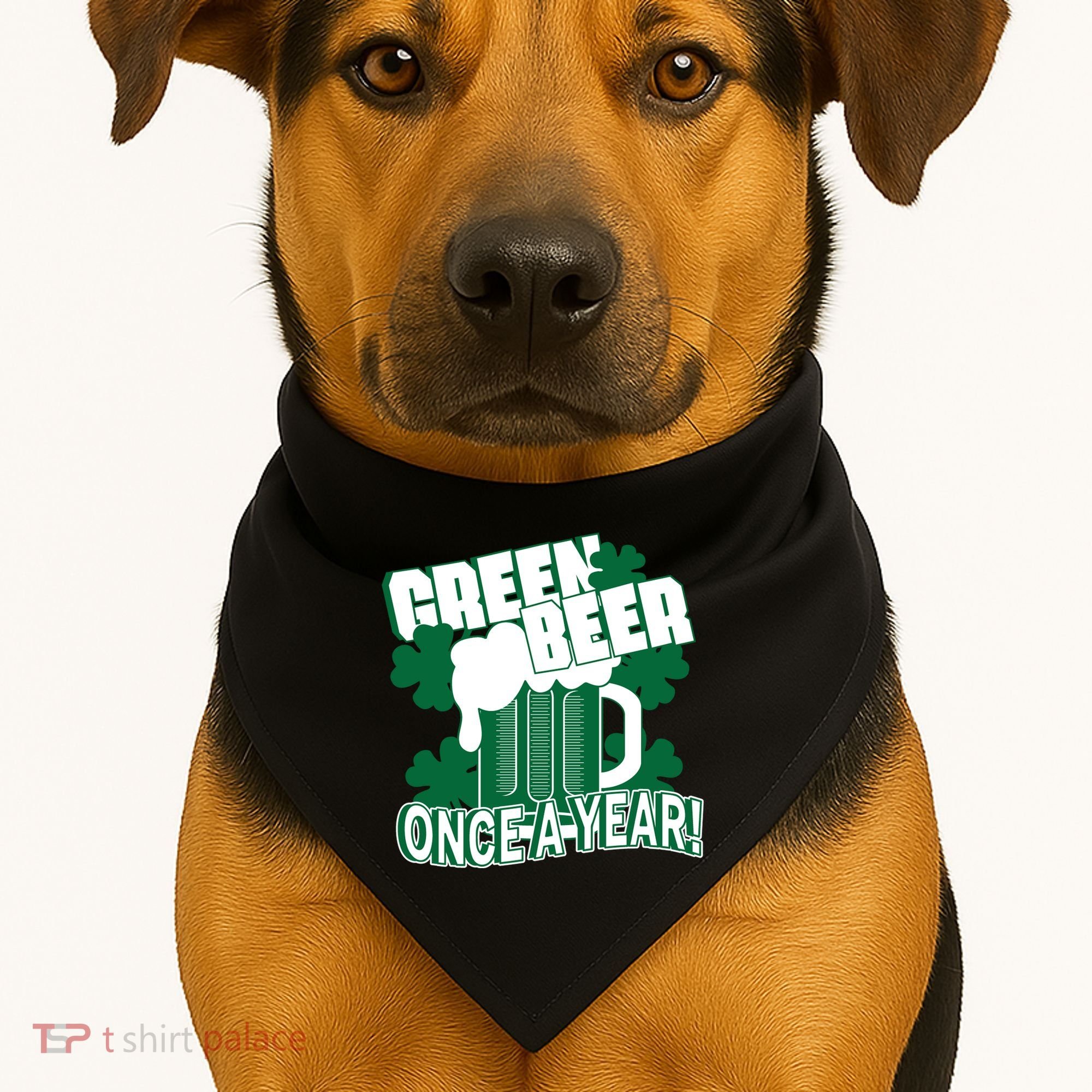 Green Beer Once A Year St Patrick's Day USA-Made Doggie Bandana
