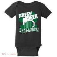 Green Beer Once A Year St Patrick's Day Baby Bodysuit thumb 0
