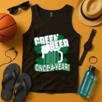 Green Beer Once A Year St Patrick's Day Tank Top thumb 4