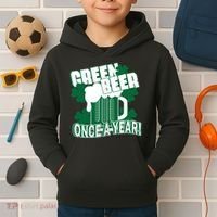Green Beer Once A Year St Patrick's Day Kids Hoodie thumb 2