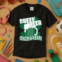 Green Beer Once A Year St Patrick's Day Kids T-Shirt thumb 3