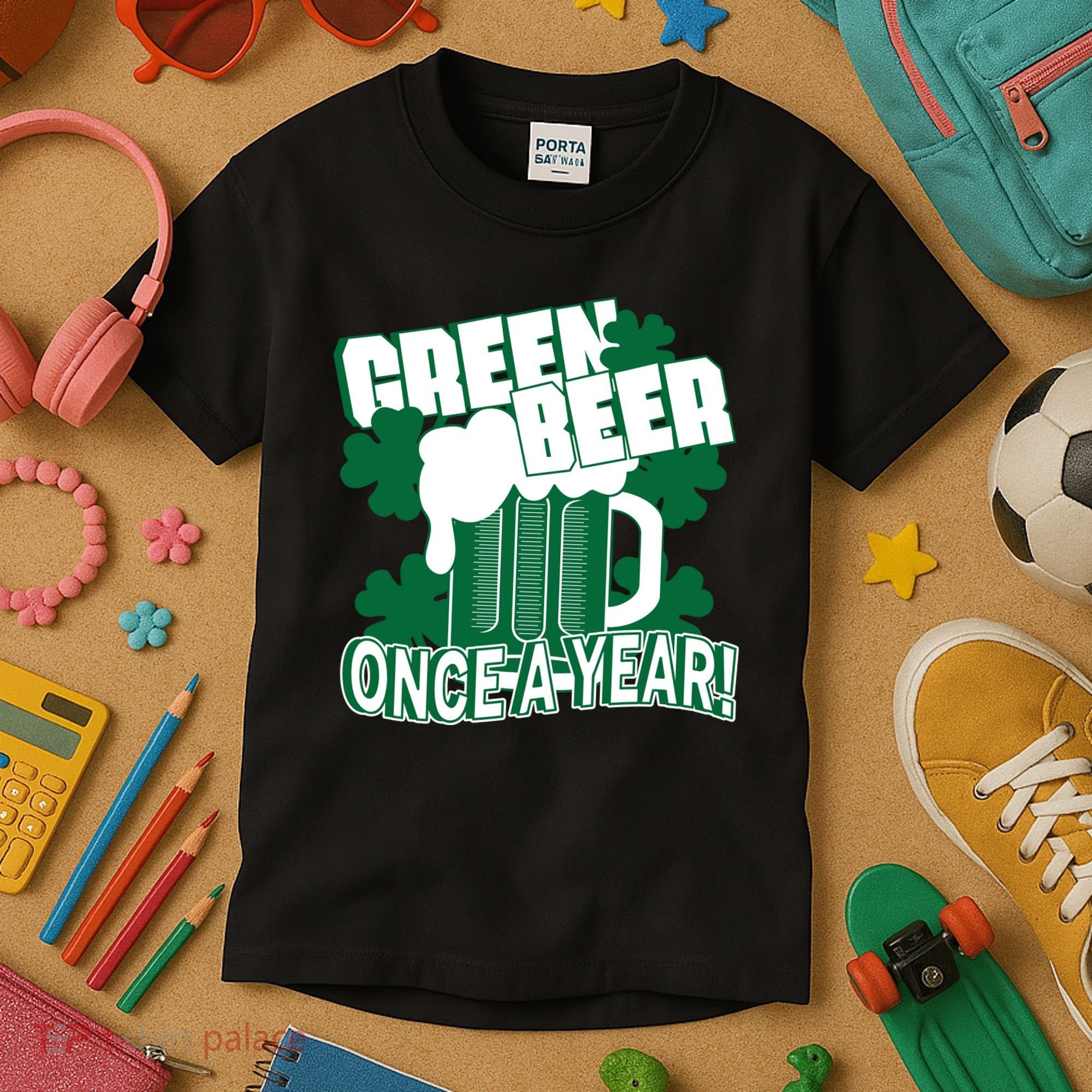 Green Beer Once A Year St Patrick's Day Kids T-Shirt