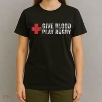 Give Blood Play Rugby Player Funny Rugger League Union T-Shirt thumb 4