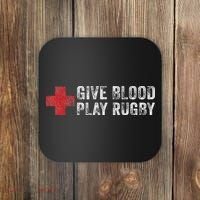 Give Blood Play Rugby Player Funny Rugger League Union Coaster thumb 0
