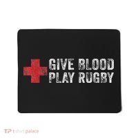 Give Blood Play Rugby Player Funny Rugger League Union Mousepad thumb 0