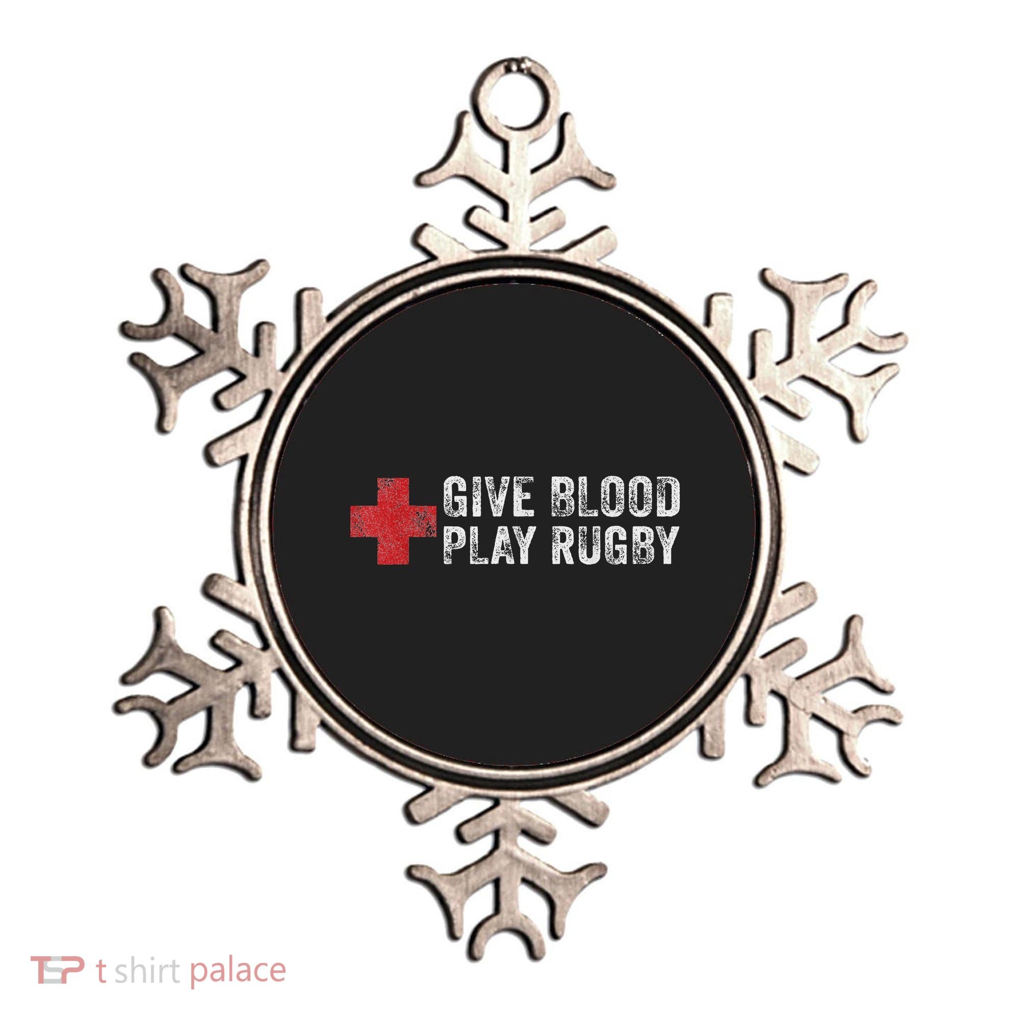 Give Blood Play Rugby Player Funny Rugger League Union Ornament