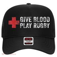 Give Blood Play Rugby Player Funny Rugger League Union Hat thumb 0