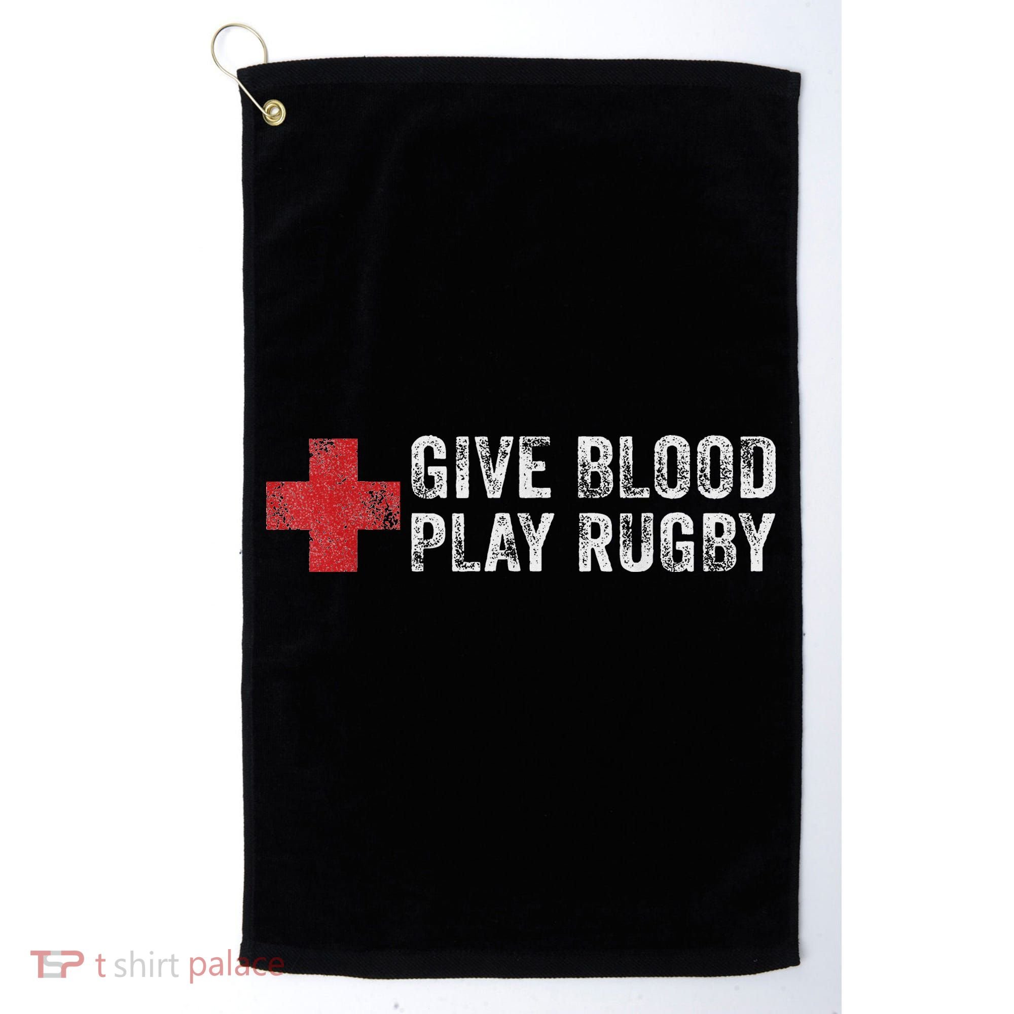 Give Blood Play Rugby Player Funny Rugger League Union Golf Towel
