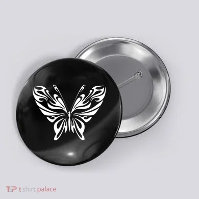 Grunge Butterfly Pattern Button