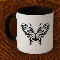 Grunge Butterfly Pattern Coffee Mug thumb 2