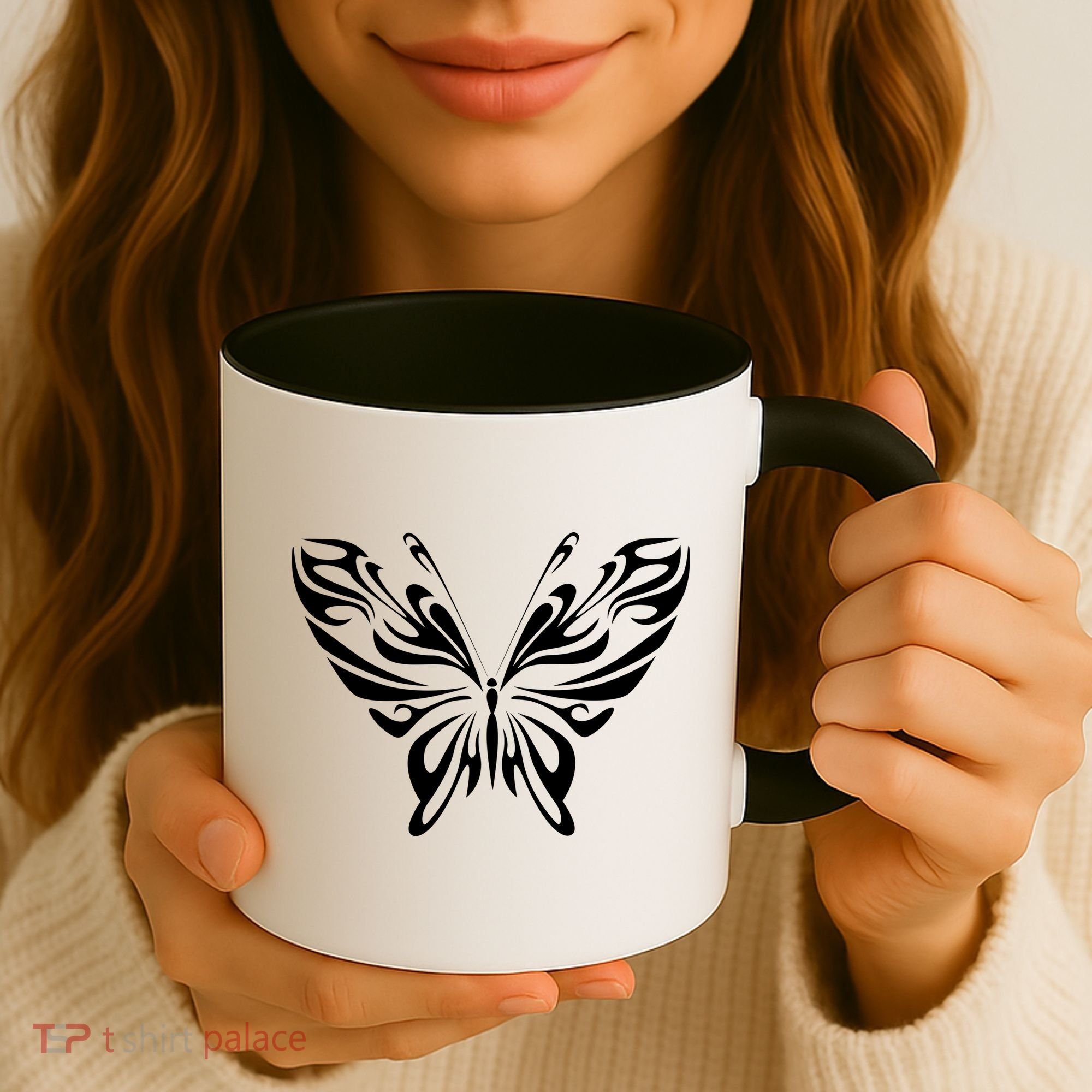 Grunge Butterfly Pattern Coffee Mug