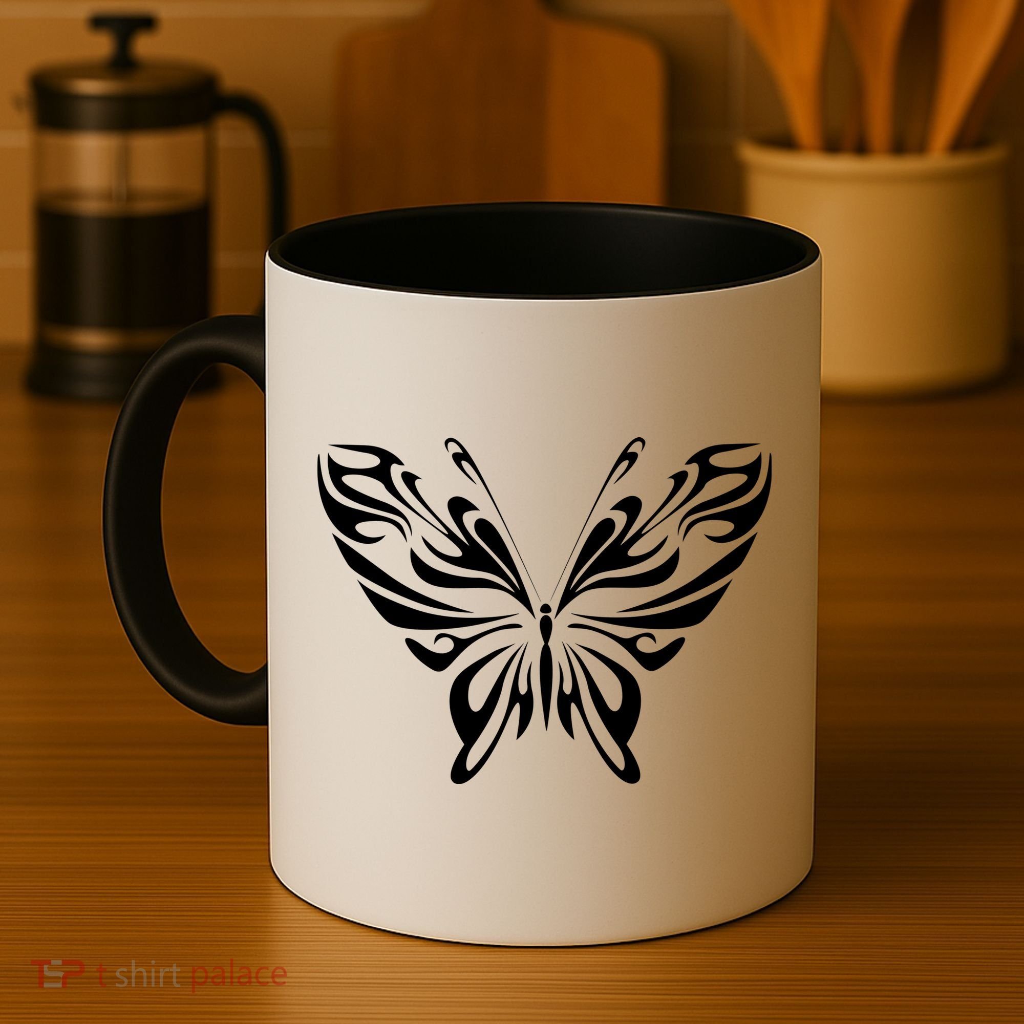 Grunge Butterfly Pattern Coffee Mug