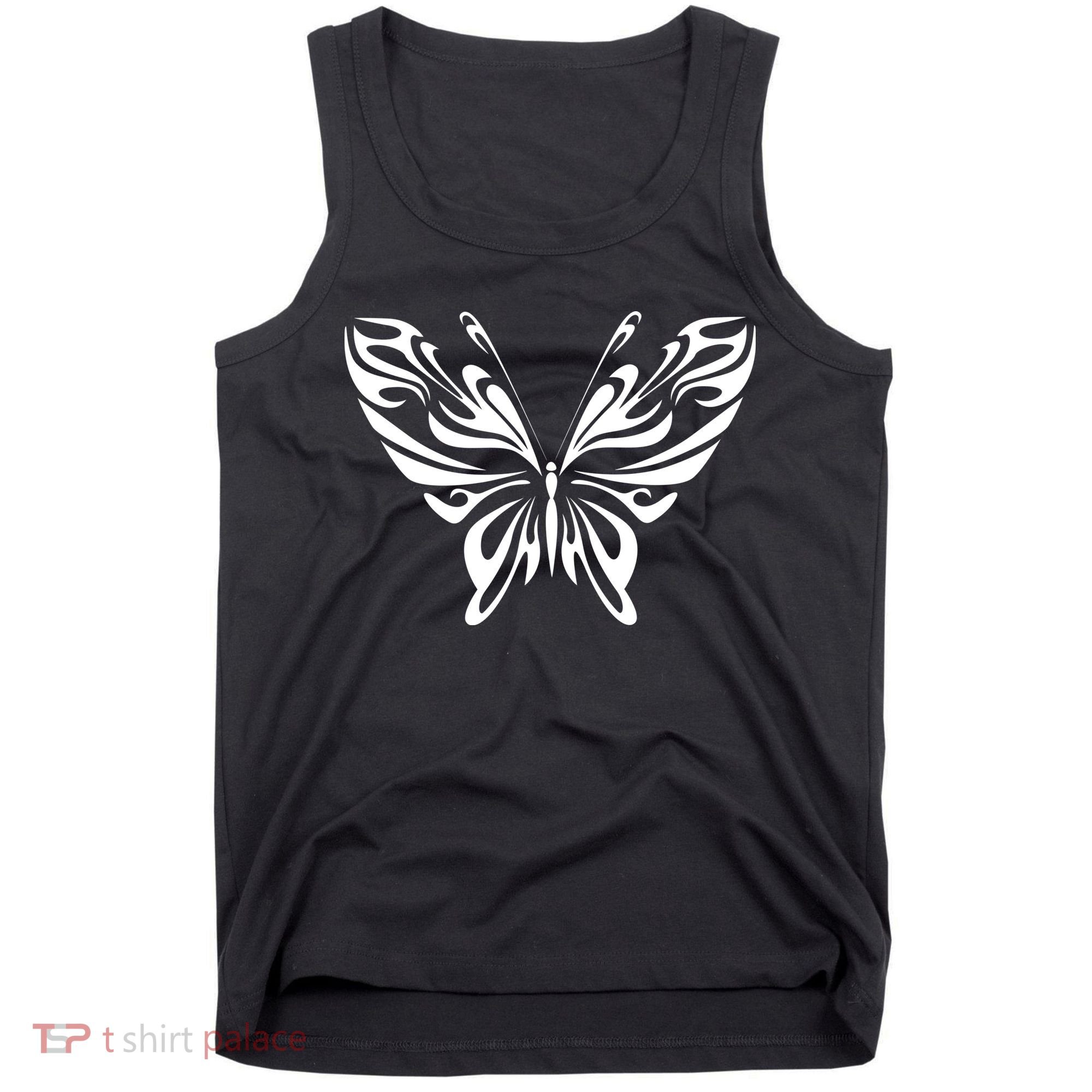 Grunge Butterfly Pattern Tank Top