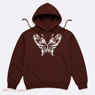 Grunge Butterfly Pattern Hoodie