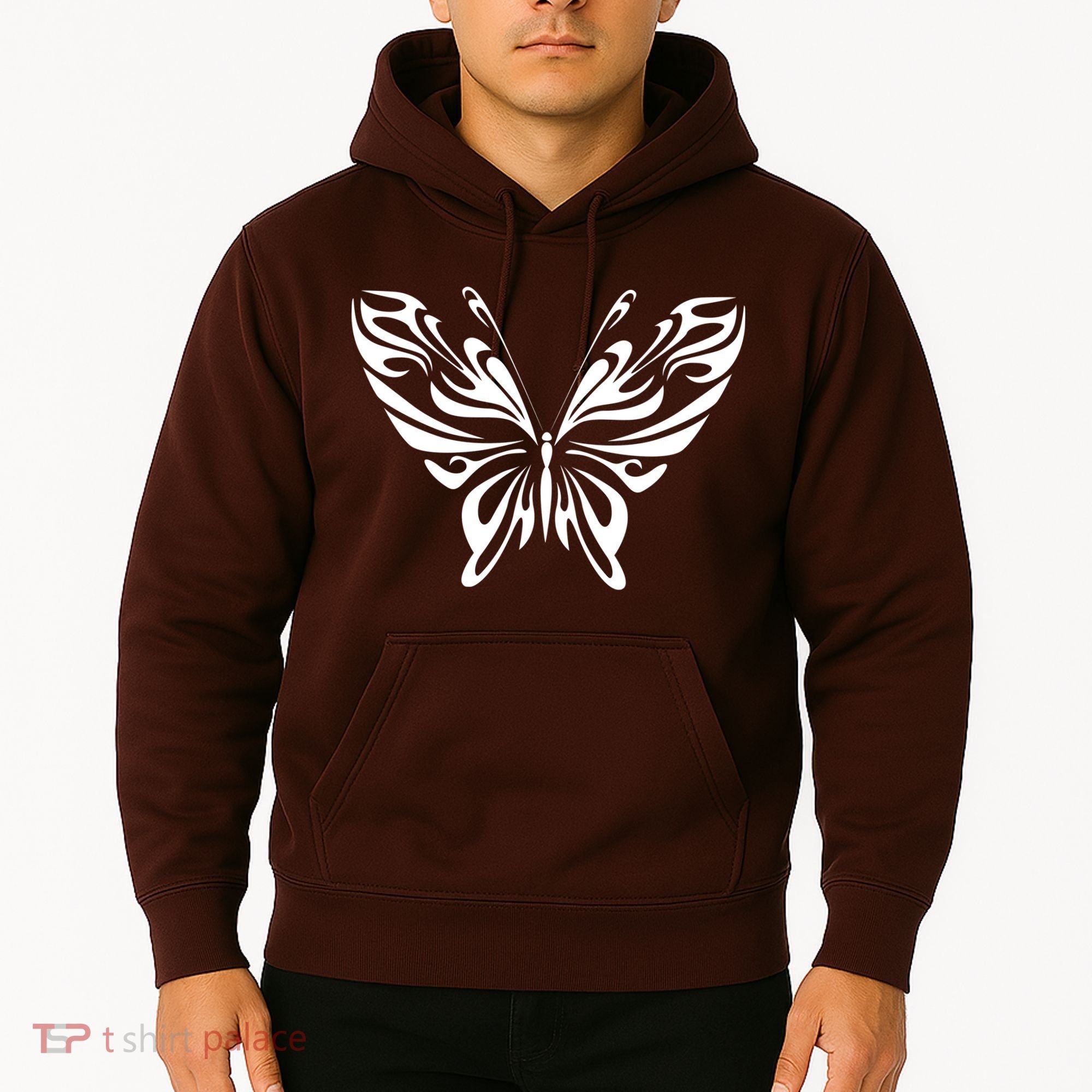 Grunge Butterfly Pattern Hoodie